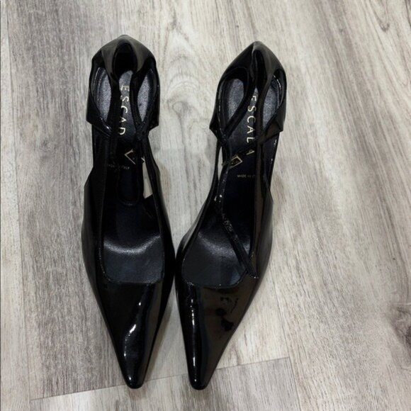 Escada Glossy Black PATENT  Leather HEELS SIZE eu 39 US SIZE 8.5 - Picture 2 of 8
